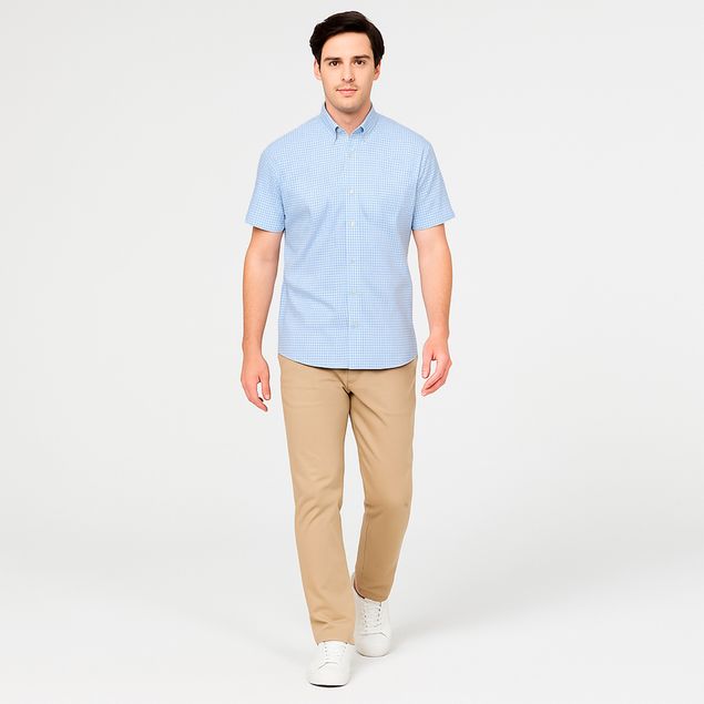 Camisa-Long-Beach-Mini-Cuadros-Para-Hombre-L4244