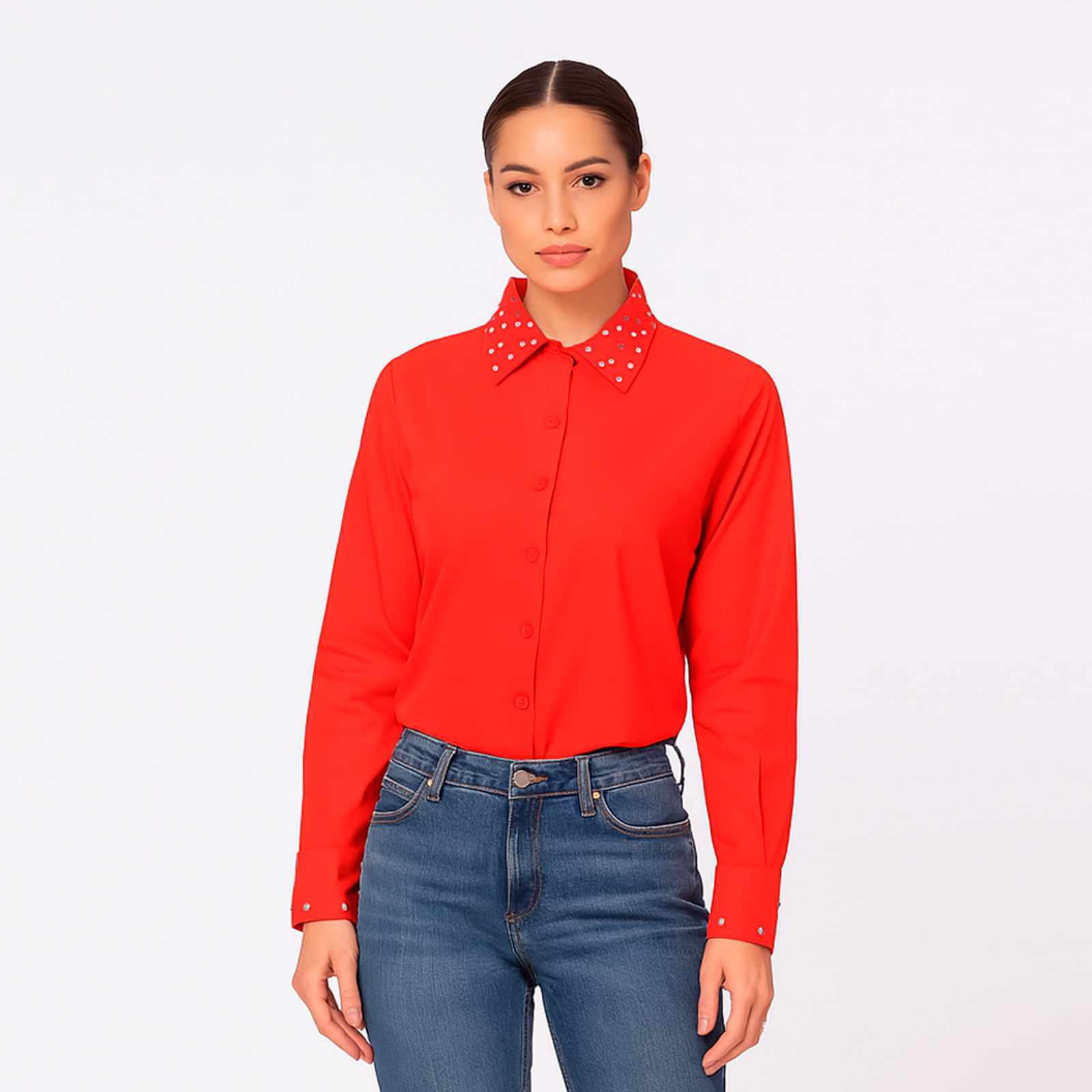 Blusa Morena Ros Con Piedras Para Mujer YU-1076 Talla CH