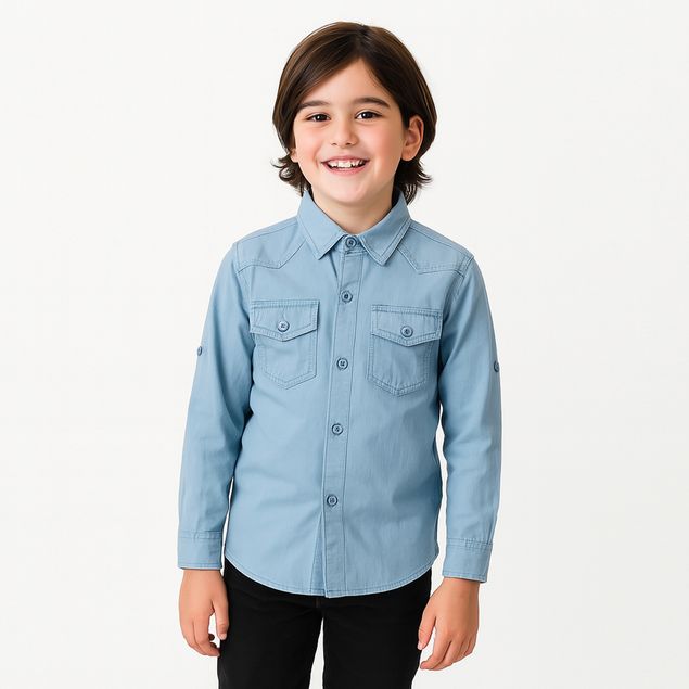Camisa-Southland-Con-Bolsillos-Para-Niños-SOC-0463A