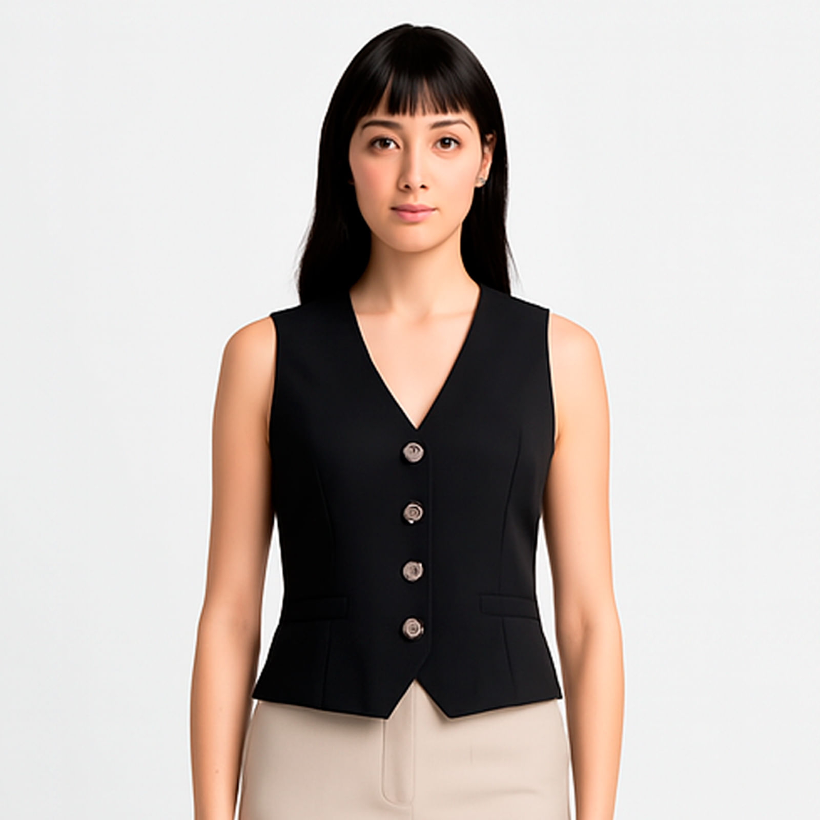 Chaleco We Corto Con Botones Para Mujer CH-038 Talla XG