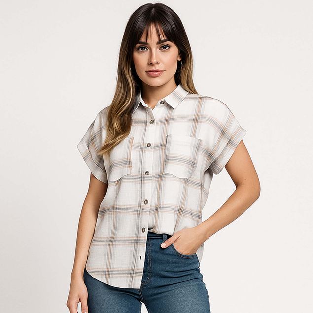 Blusa-Top-Model-Casual-De-Cuadros-Para-Mujer-B-15883