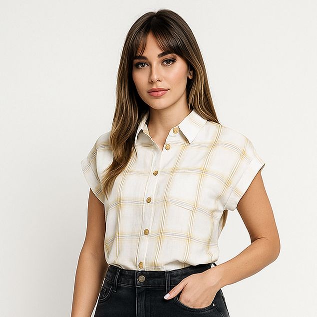 Blusa-Top-Model-Casual-De-Cuadros-Para-Mujer-B-15883