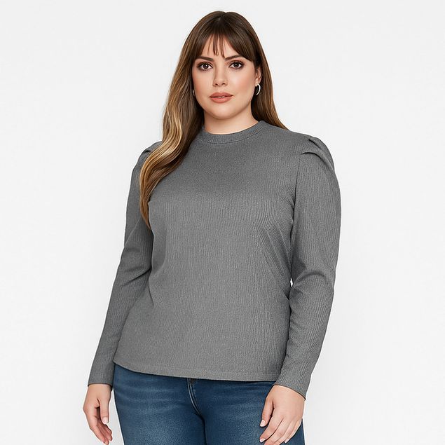 Blusa-We---Curvy-Con-Mangas-Tipo-Globo-Para-Mujer-ELP-413X