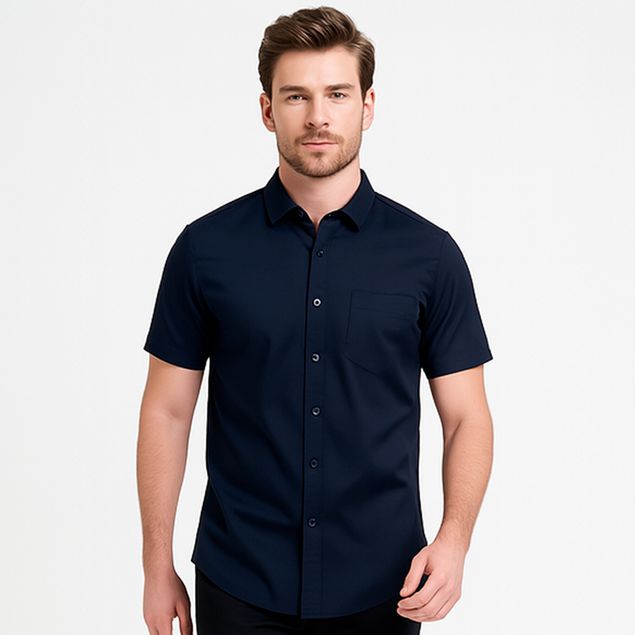 Camisa-Oggi-De-Vestir-Manga-Corta-Para-Hombre-2311301