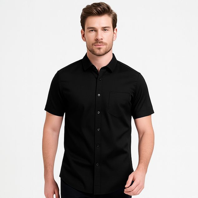 Camisa-Oggi-De-Vestir-Manga-Corta-Para-Hombre-2311302
