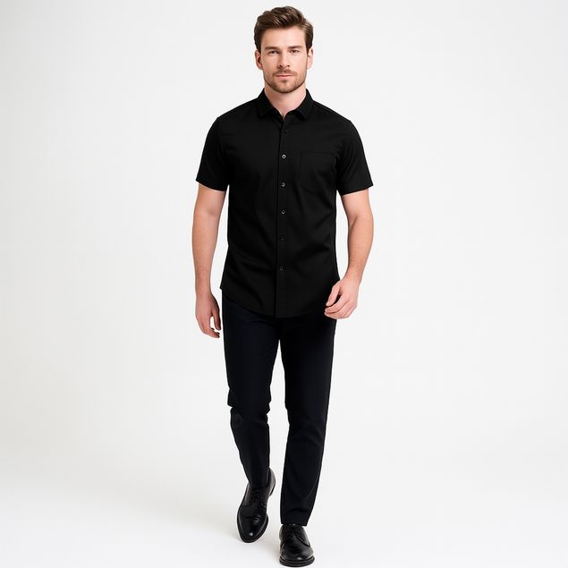 Camisa-Oggi-De-Vestir-Manga-Corta-Para-Hombre-2311302
