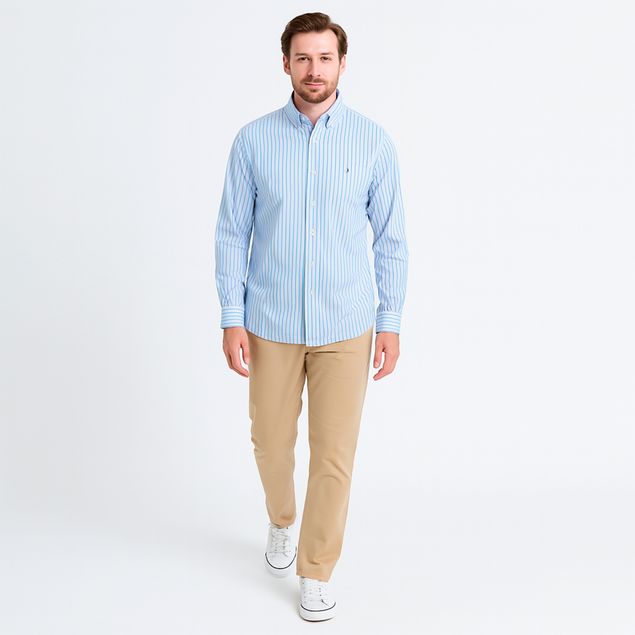 Camisa-Long-Beach-Estampado-De-Rayas-Para-Hombre-LEV31