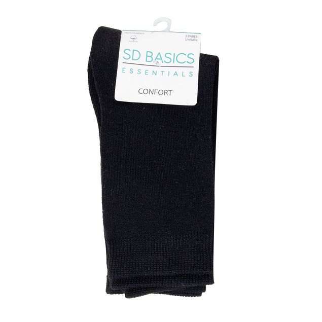 Set-De-Calcetines-Sd-Basic-Con-3-Pares-Para-Hombre-SD300-BK