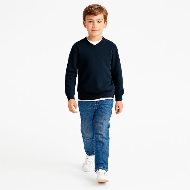 Sudadera-Fleece-Cuello-V-Para-Niños-410-906V