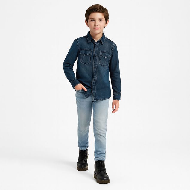 Camisa-Southland-Tipo-Denim-Para-Niños-SOC-0462B