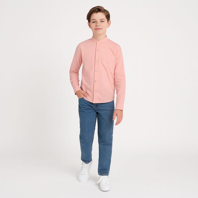 Camisa-Estivaneli-Cuello-Mao-Para-Niño-ES-HMB-101488